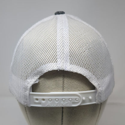 A.J.M. Trucker Hat Gray One Size Farmers Edge Mesh Back Snapback Adjustable