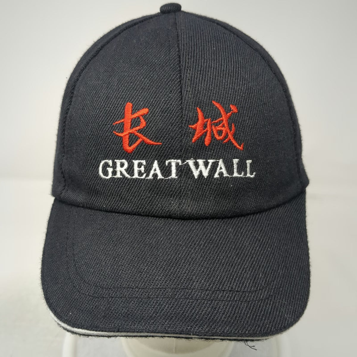 Baseball Cap Black OSFM Great Wall China Embroidered Adjustable Strapback Hat