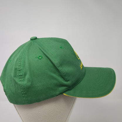 John Deer Snapback Hat Green One Size Adjustable Embroidered Vented Holes