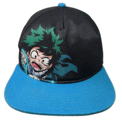 My Hero Academia Izuku Midoriya Anime 5 Panel Black Blue One Size Snapback Hat