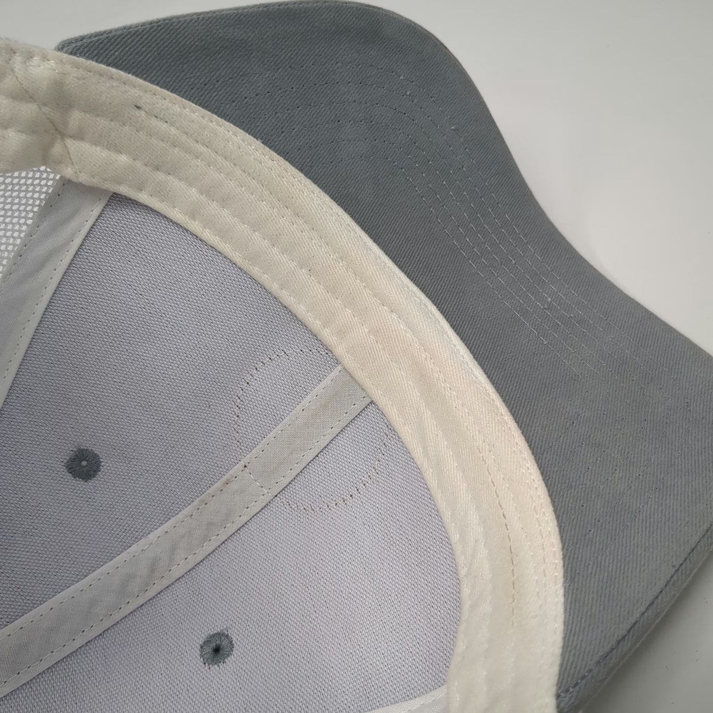 GOAT USA Trucker Hat Gray One Size Leather Patch Mesh Back Snapback Goat Logo