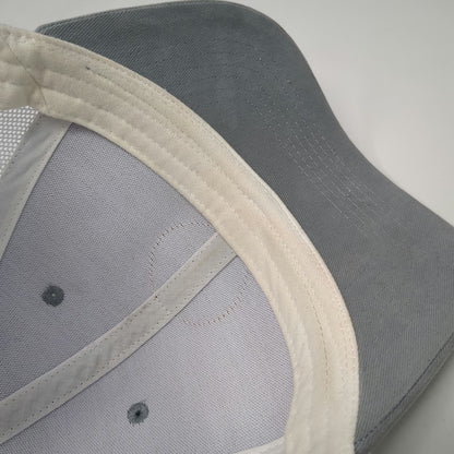 GOAT USA Trucker Hat Gray One Size Leather Patch Mesh Back Snapback Goat Logo