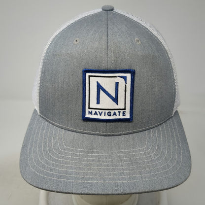 Richardson 112 Trucker Hat Gray One Size Snapback Mesh Back Navigate Patch Cap