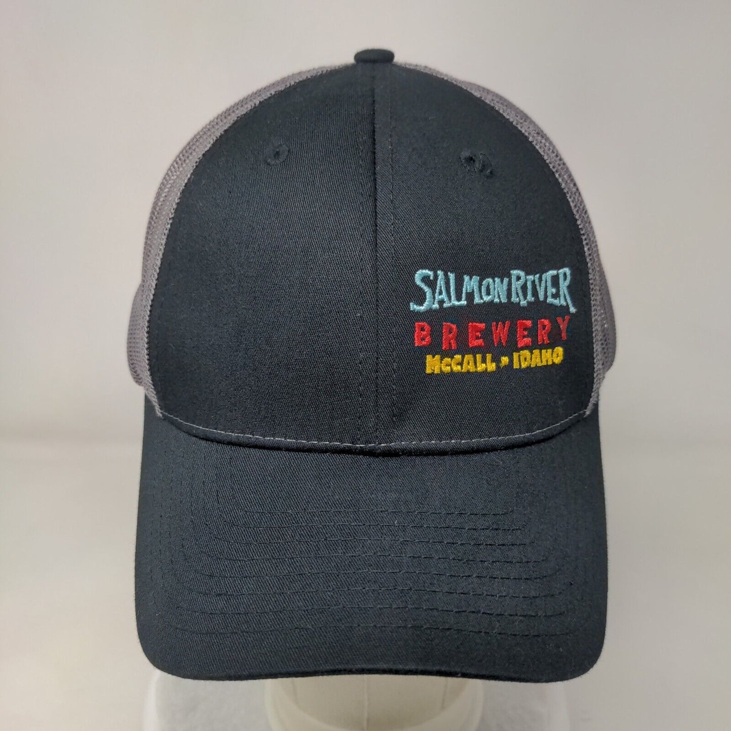 Salmon River Brewery McCall Idaho Snapback Trucker Hat Black M/L Richardson