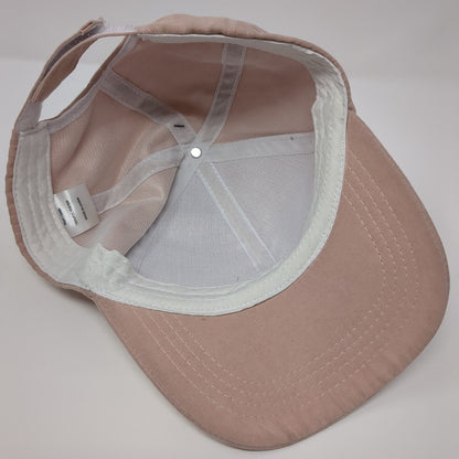 Off Duty Strapback Hat Pink OSFA Adjustable Embroidered Solid 6 Panel
