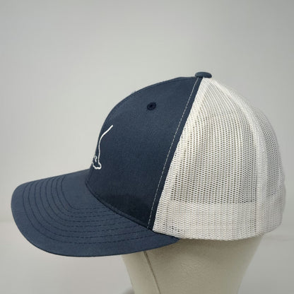 Yupoong Trucker Hat Blue One Size Mesh Back Snapback J+Z Graphic Logo Polyester