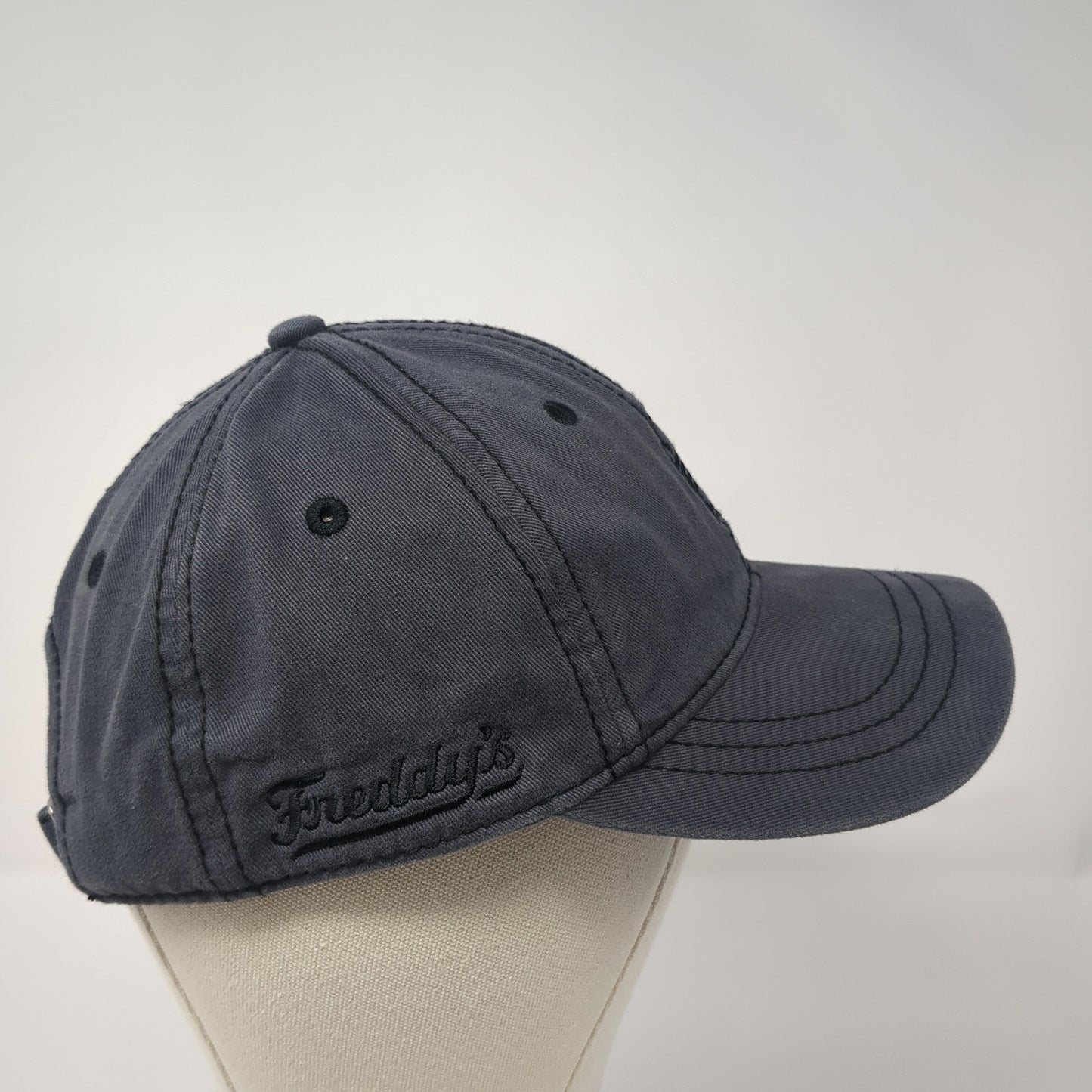District Slideback Hat Gray One Size Embroidered Logo Solid Adjustable