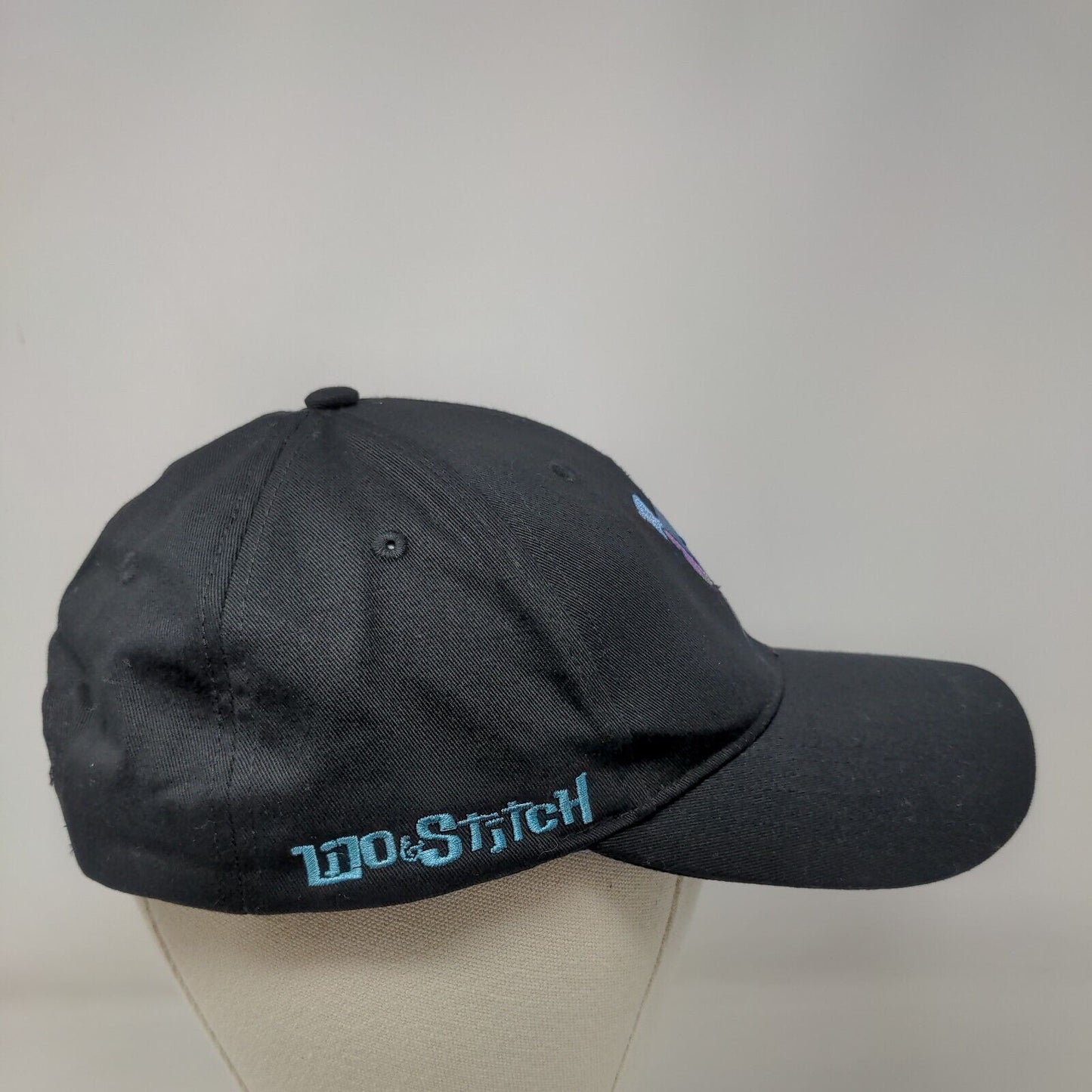 Lilo & Stitch Snapback Hat Black One Size Embroidered 6 Panel Disney
