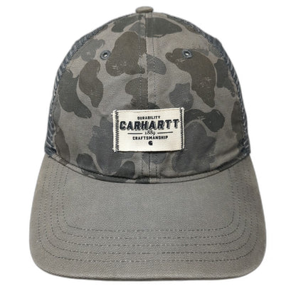 Carhartt Trucker Hat Gray Camouflage Mesh Back One Size Snapback Patch Hat