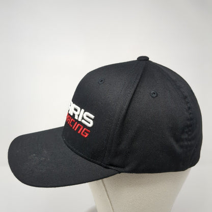 Polaris Racing Fitted Hat Black L/XL Embroidered Vented Holes 6 Panel Flexfit