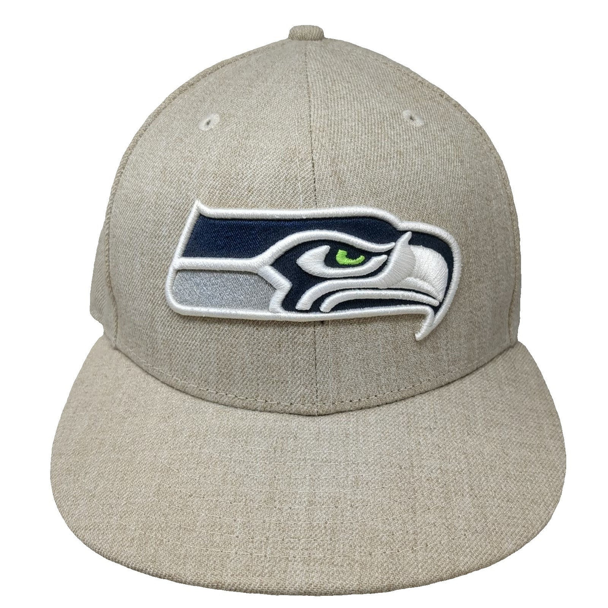 New Era Seattle Seahawks NFL Cap Beige 7 1/2 59FIFTY Fitted Hat Logo