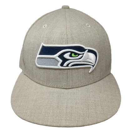 New Era Seattle Seahawks NFL Cap Beige 7 1/2 59FIFTY Fitted Hat Logo