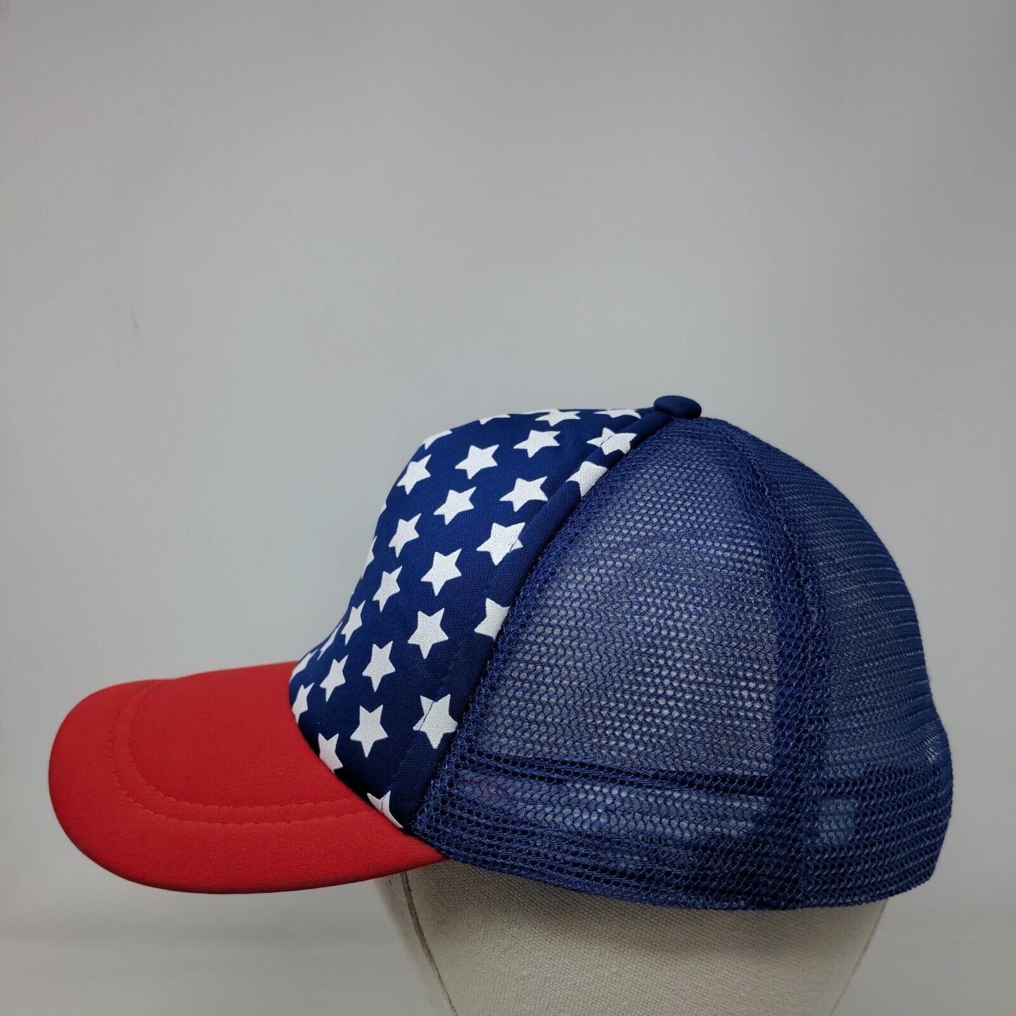 Patriotic Flag Snapback Mesh Back Trucker Hat Multi One Size Colorblock
