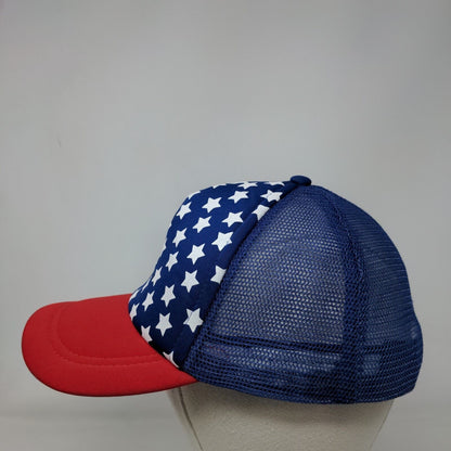 Patriotic Flag Snapback Mesh Back Trucker Hat Multi One Size Colorblock