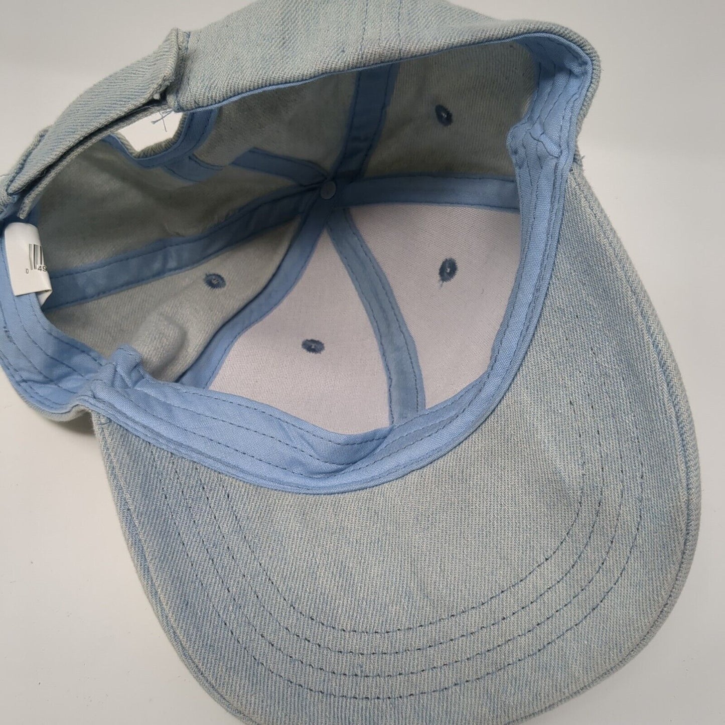 Unbranded Strapback Hat Blue OSFM Adjustable Solid Denim Blank