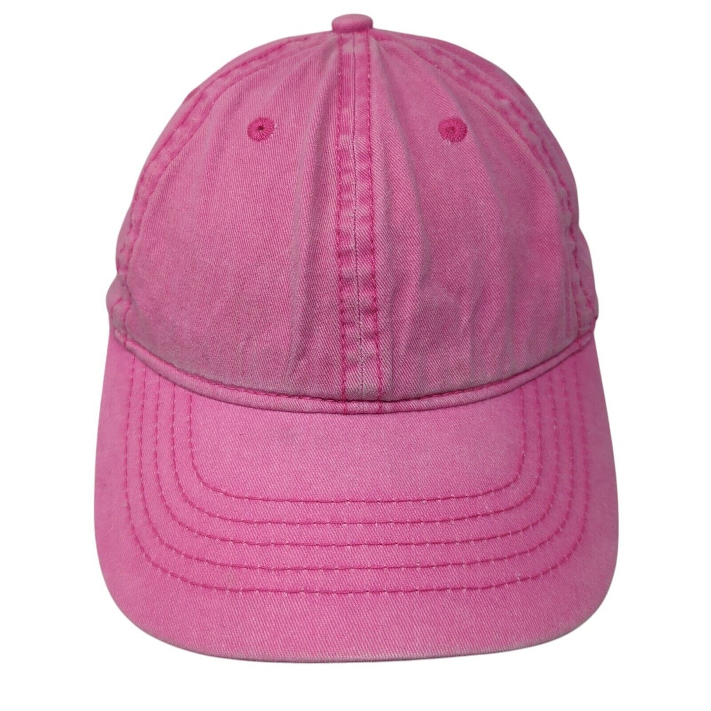 Unbranded Slideback Hat Pink One Size Adjustable Vented Holes 6 Panel Blank