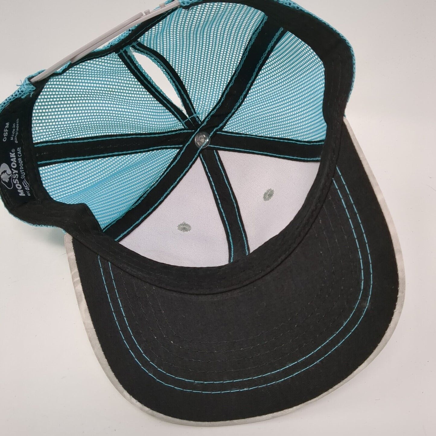 Mossy Oak Fishing Snapback Trucker Hat Ponytail Multi One Size Mesh Back