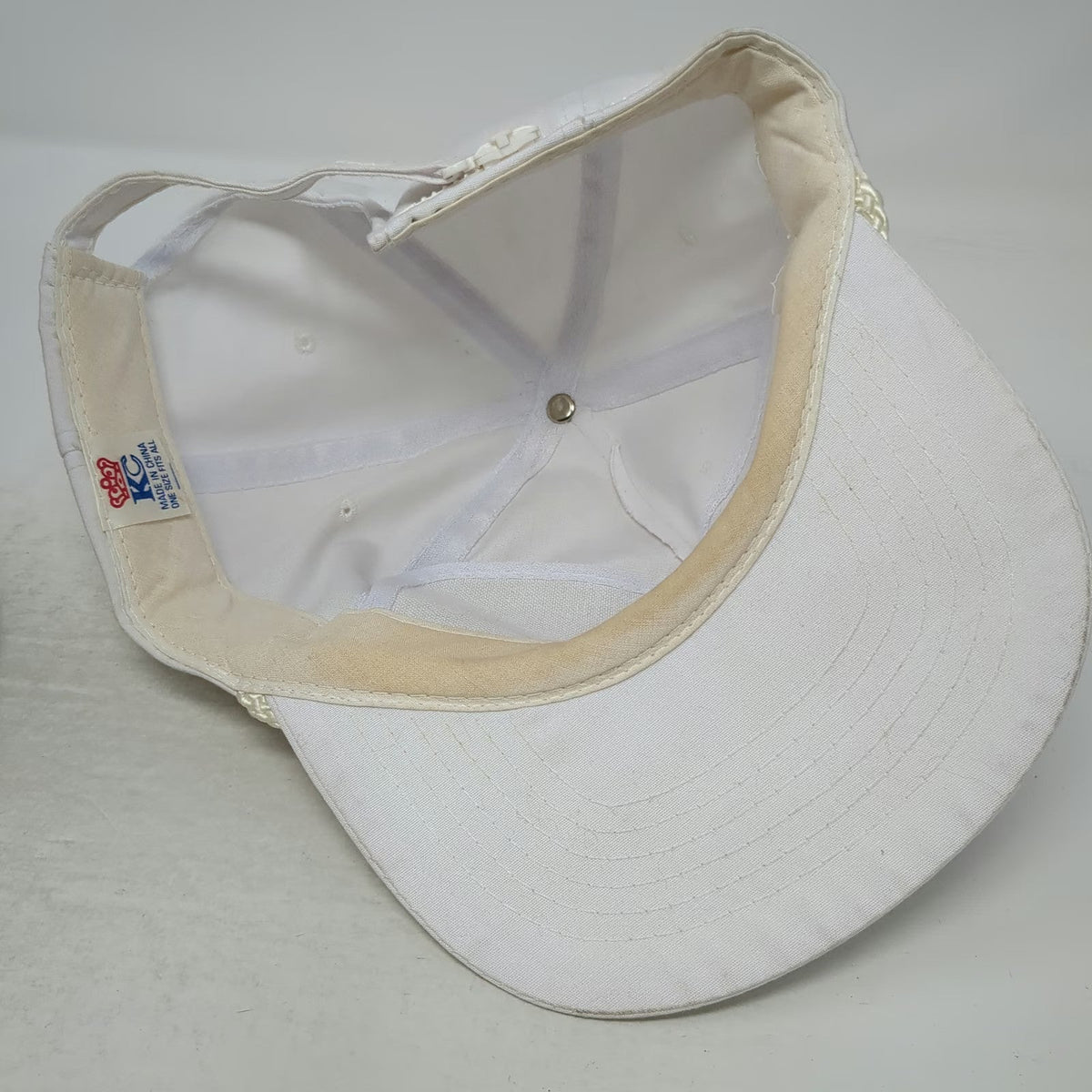 KC 5 Panel White One Size Hat Motorola Logo Blue Embroidery Rope Accent Tech
