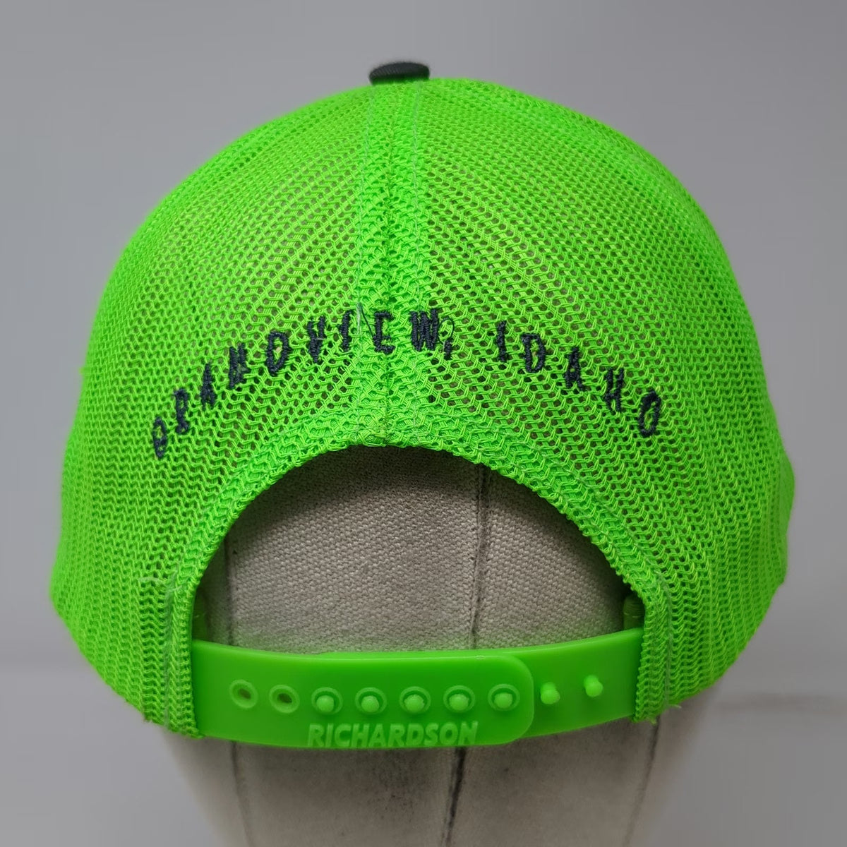 Richardson Gray Green Trucker Hat One Size B. Wolfe Semi Truck Grandview Idaho