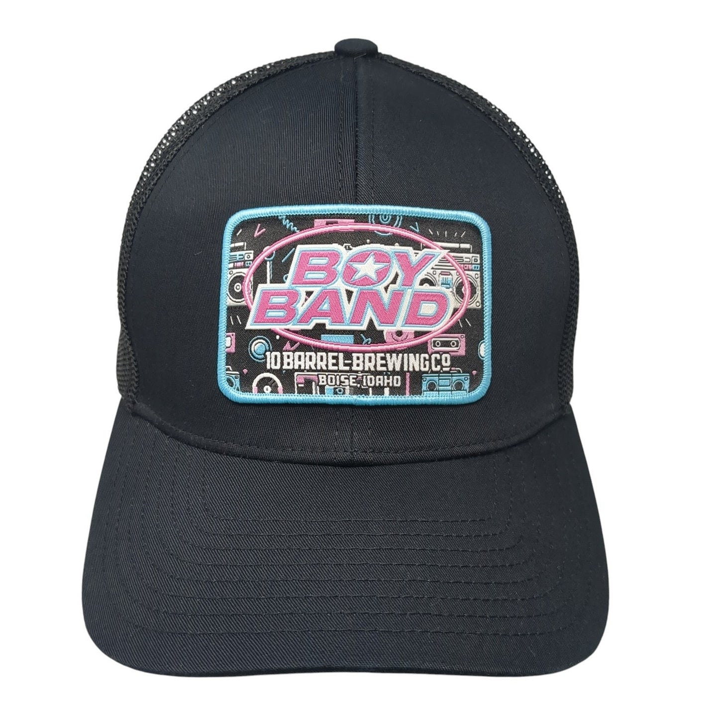 Boy Band 10Barrel Brewing Co Boise Idaho Trucker Hat Black One Size Mesh Back