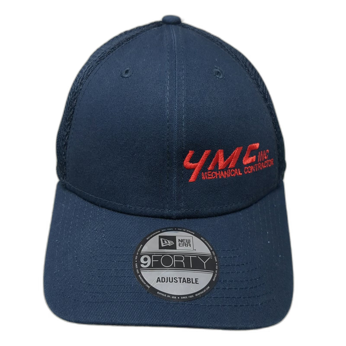 New Era Trucker Hat Blue One Size YMC Inc Mechanical Contractor Mesh Snapback