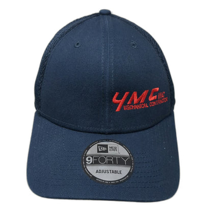 New Era Trucker Hat Blue One Size YMC Inc Mechanical Contractor Mesh Snapback