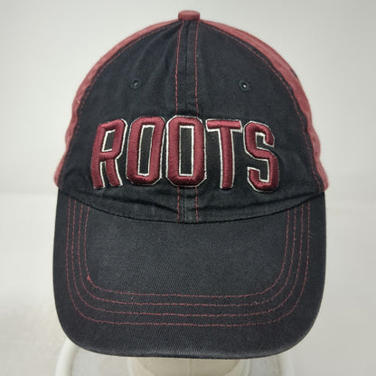 Roots 73 Baseball Cap Black Red One Size Cotton Embroidered Logo Strapback Hat