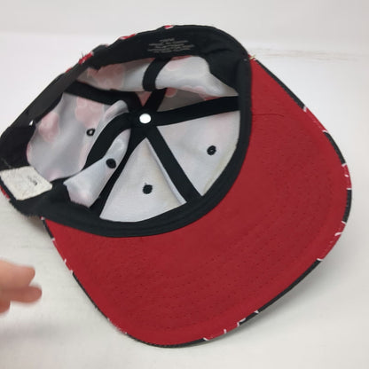 Naruto Shippuden Snapback Hat Black Red White One Size Akatsuki Cloud Print