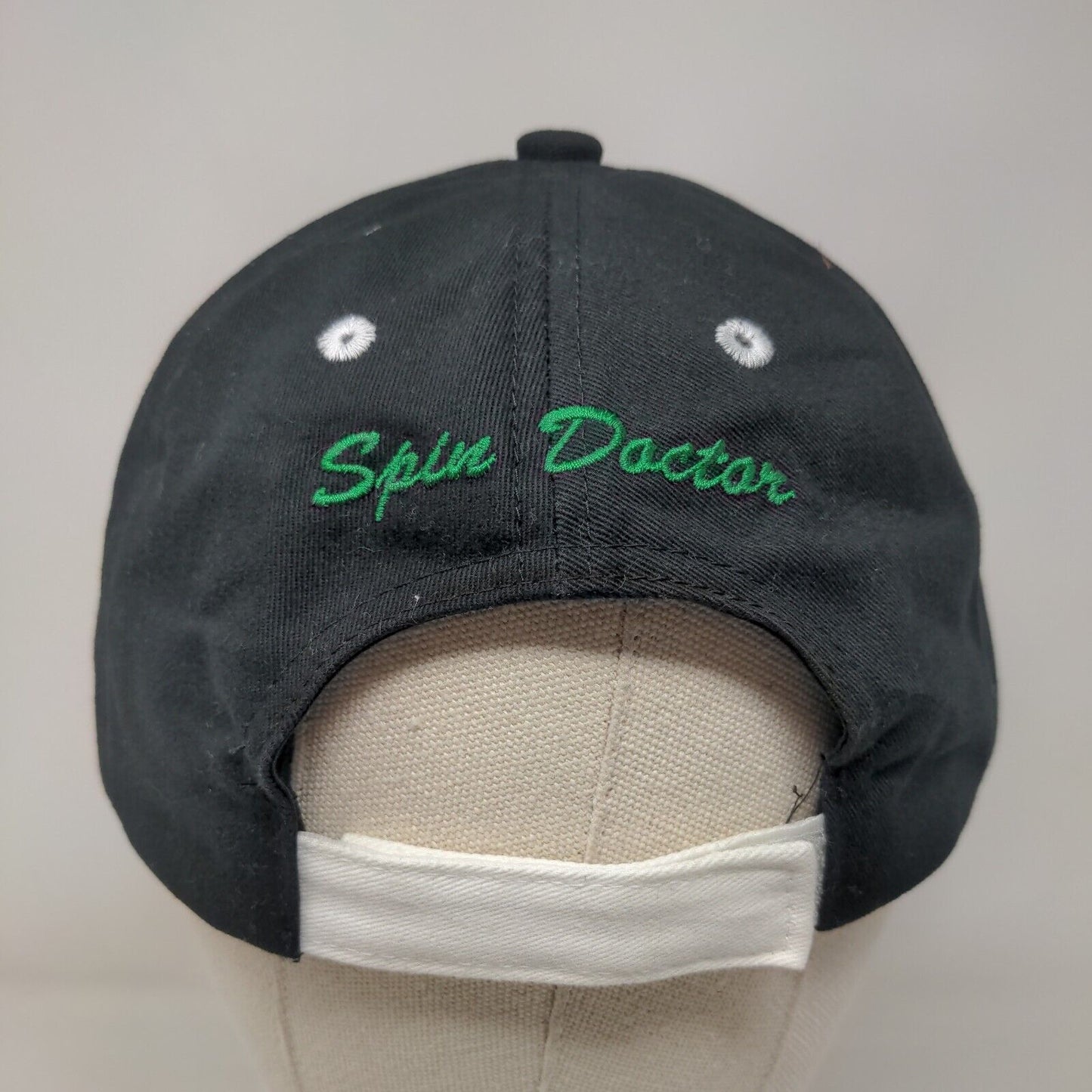 Golftown USA Spin Doctor Strapback Hat Black One Size Adjustable Embroidered