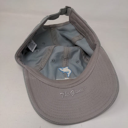 The Game Slideback Hat Gray OSFM Embroidered DS DMF8 Shark Logo Nylon Blend