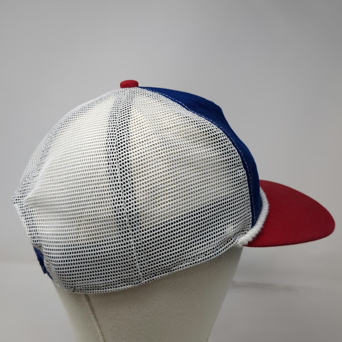 New Era Trucker Hat Blue Red White OSFM Eagle Embroidery Rope Detail Snapback