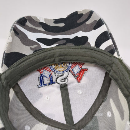 USA Strapback Hat Multicolor One Size Embroidered Camouflage 6 Panel