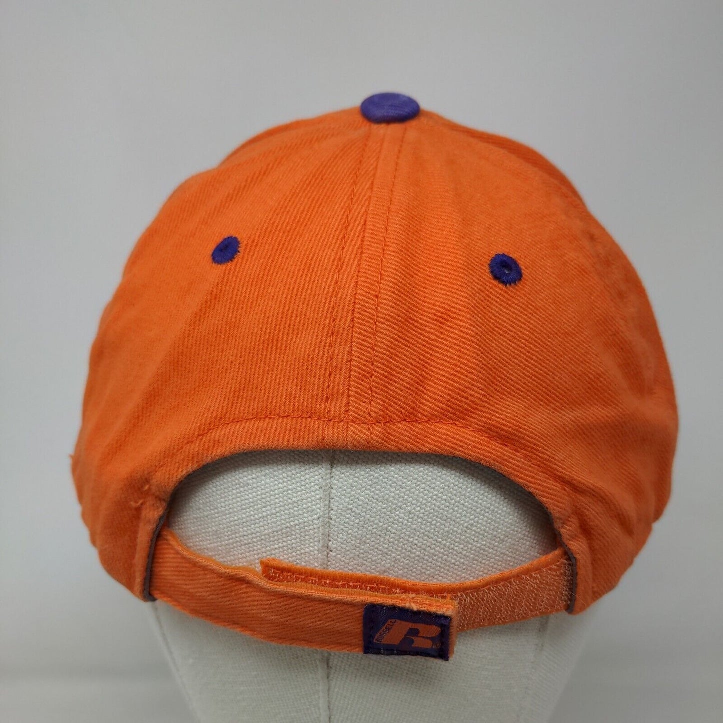 Russell Athletic Men's Strapback Hat Orange Embroidered Clemson Tigers Logo