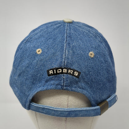 Riders Slideback Hat Blue One Size Adjustable Colorblock Denim 6 Panel