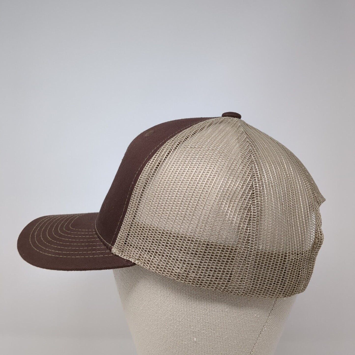 Lindo Lids Snapback Mesh Back Trucker Hat Brown One Size Embroidered