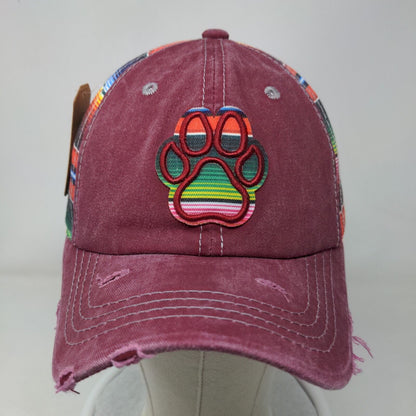 Dog Paw Embroidered Strapback Hat Multicolor One Size Adjustable Hat Republic