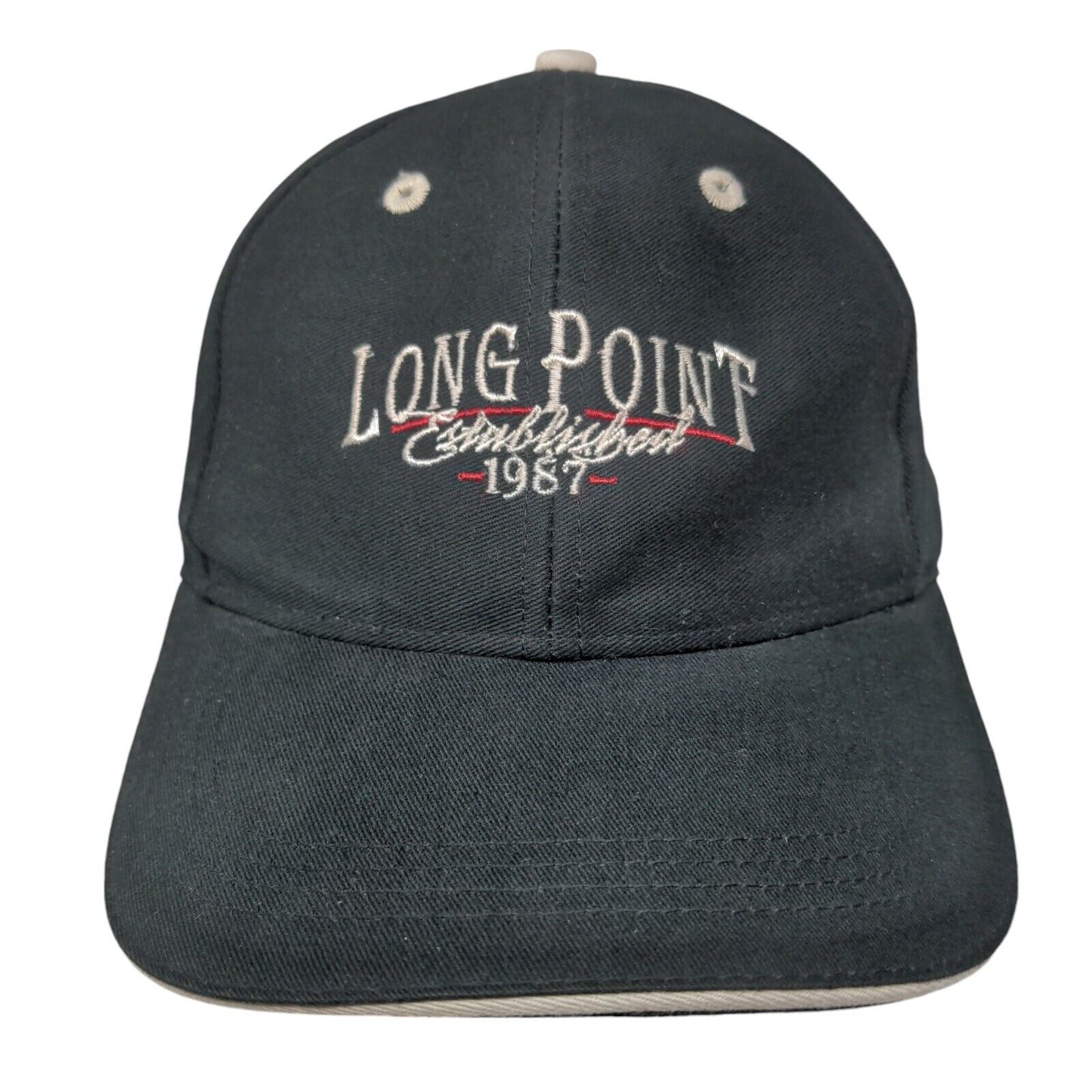 Long Point Established 1987 Slideback Hat Black OS Adjustable 6 Panel Ahead