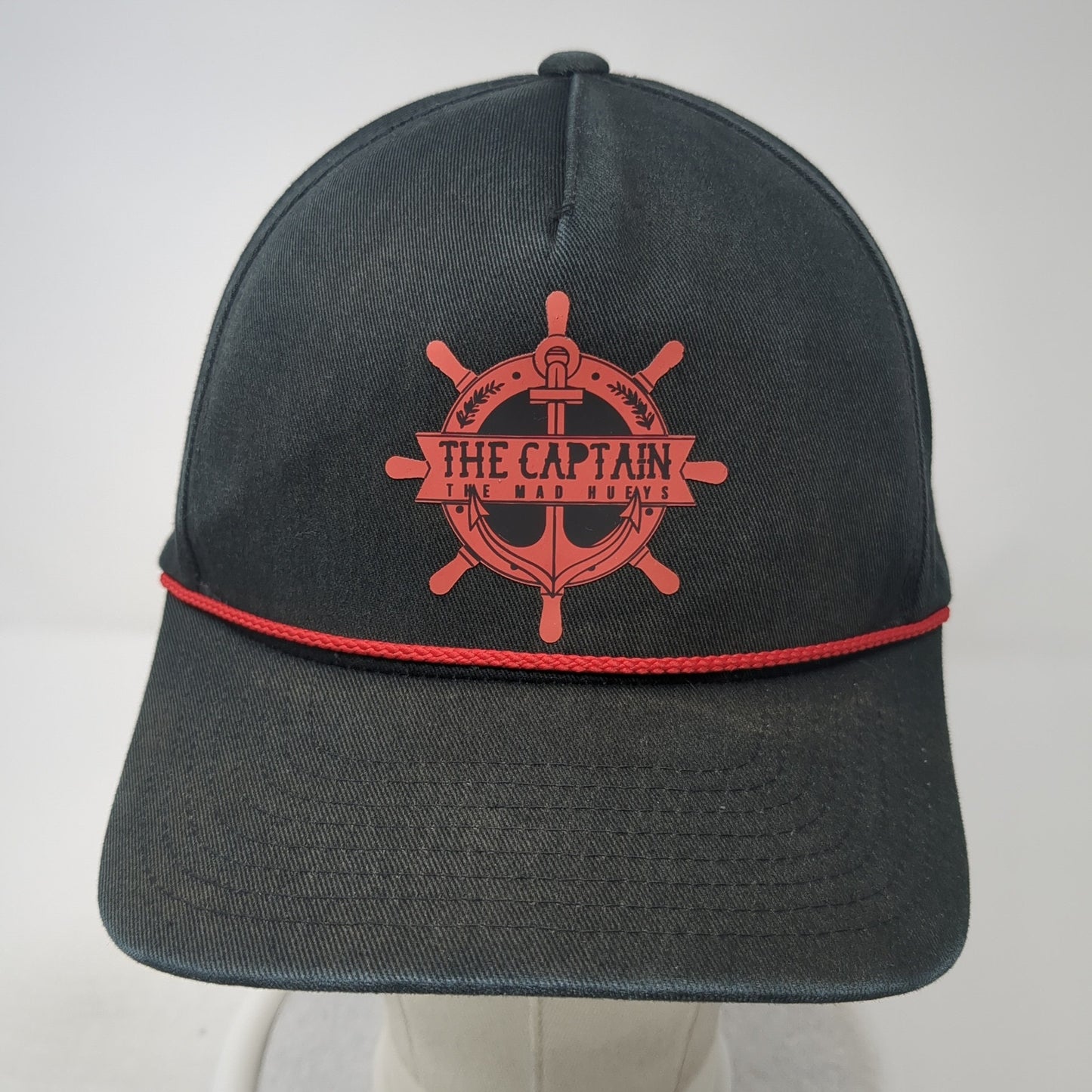 The Captain The Mad Hueys Snapback Hat Black One Size Adjustable Rope Yupoong