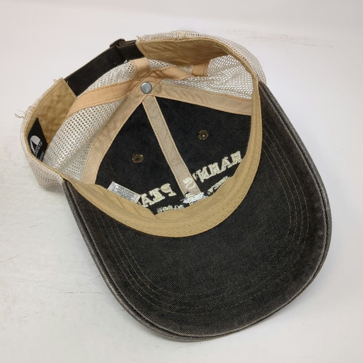 Gray Beige Baseball Cap OSFM Hahns Peak Colorado Elevation Mesh Adjustable Hat
