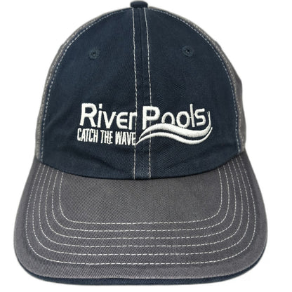 Richardson Trucker Hat Blue Gray L American Flag River Pools Catch The Wave