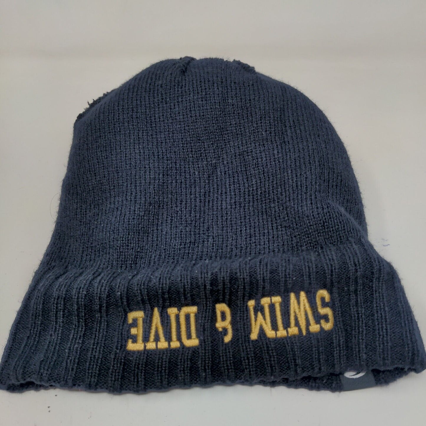 Oak Hill Golden Eagles Swim & Dive Men's Knit Beanie Hat Blue Gold Size OS