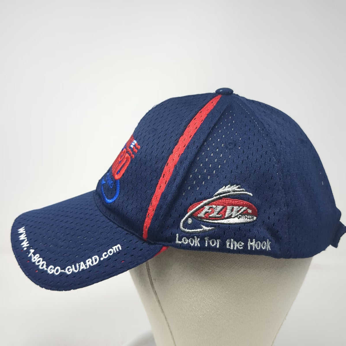 Blue One Size Baseball Cap Hat National Guard Fishing FLW Mesh Strapback Red