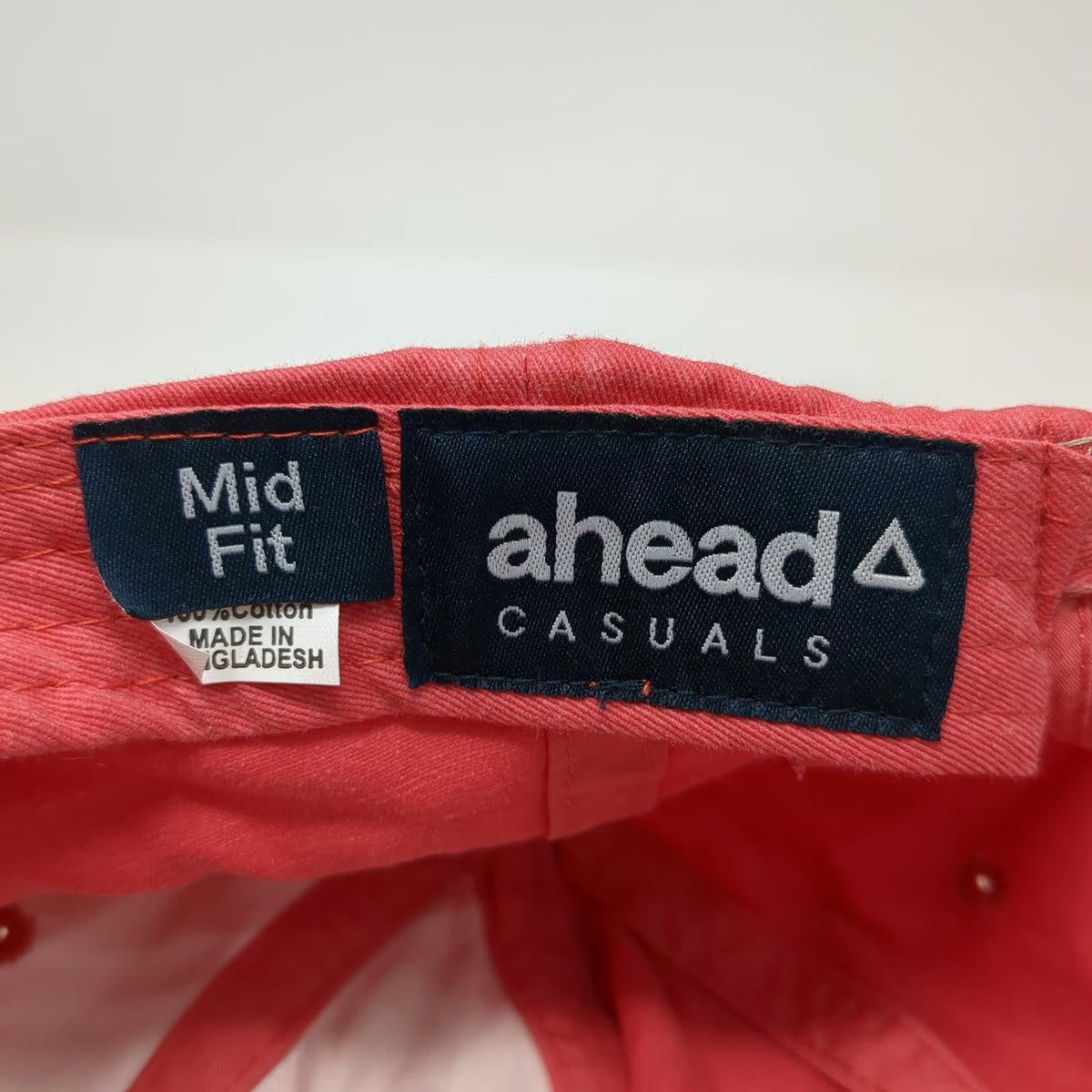 Ahead Baseball Cap Red One Size Fish Hook Logo Cotton Hat Slideback Curved Brim