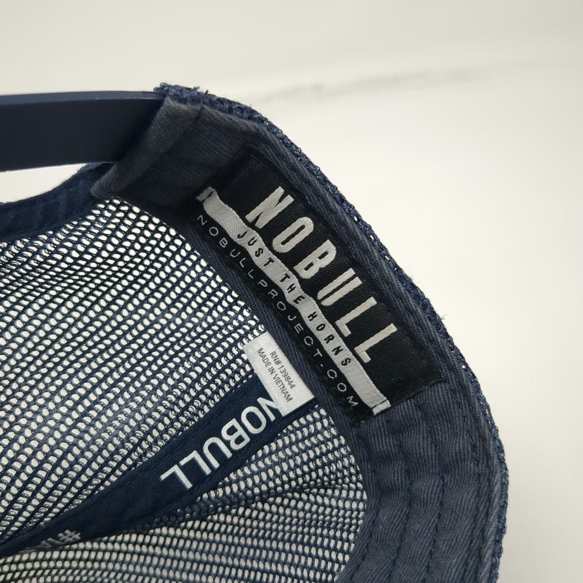 NOBULL Trucker Hat Blue Black White One Size Mesh Snapback Patch Logo Cotton