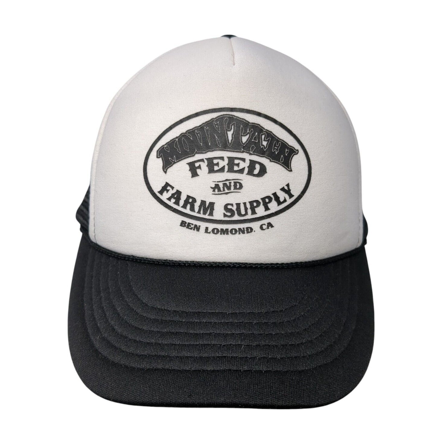 Mountain Feed And Farm Supply Rope Trucker Hat Black One Size Mesh Back