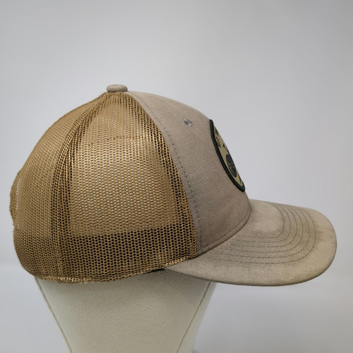 George Trucker Hat Brown One Size Hit The Trails Bicycle Mountain Patch Mesh
