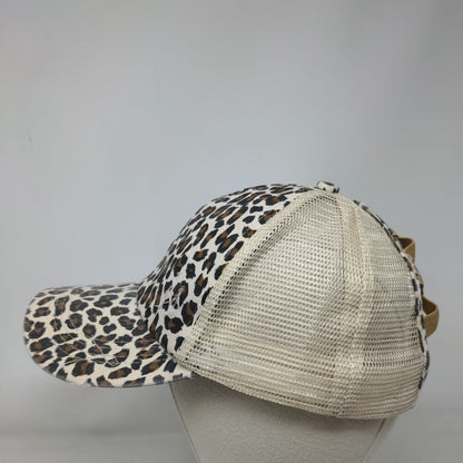 Unbranded Strapback Trucker Hat Ponytail Multi One Size Animal Print