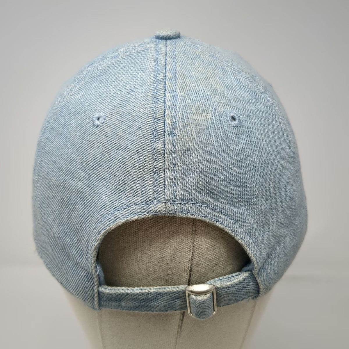 American Eagle Baseball Cap Blue One Size Denim Smiley Face Slideback Cotton Hat