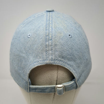American Eagle Baseball Cap Blue One Size Denim Smiley Face Slideback Cotton Hat