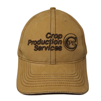 Crop Production Services Strapback Hat Tan One Size Embroidered 6 Panel